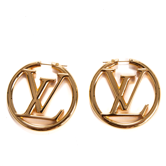 Louis Vuitton Jewelry Louis Vuitton Louise Hoop Earrings In Gold Golden Brass Poshmark